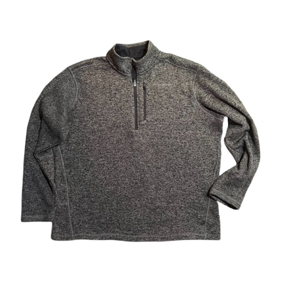 Eddie Bauer Men’s Convector Heathered Gray Half-Zip Fleece Sweater Size Large - Picture 2 of 6
